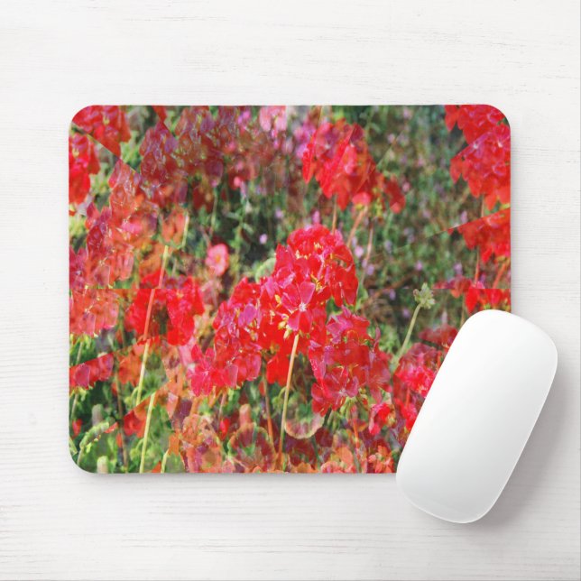 Blooming Geraniums..... Mouse Pad (With Mouse)