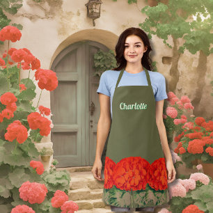 Blooming Geraniums Personalised Apron
