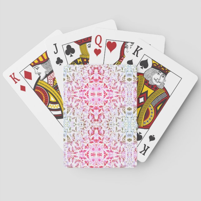 Blooming Gold Floral Branch On White Background Playing Cards (Back)
