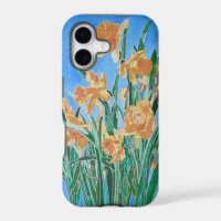 Blooming Golden Daffodils Bold Line Art