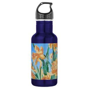Blooming Golden Daffodils Bold Line Art 532 Ml Water Bottle