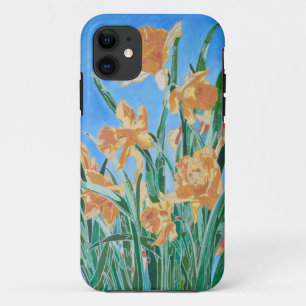 Blooming Golden Daffodils Bold Line Art iPhone 11 Case