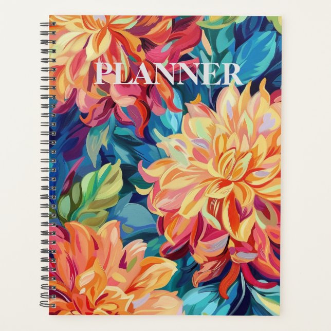 Blooming Grandeur: Your Dahlia-Designed Planner (Front)