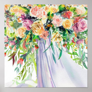 Blooming Harmony, Bridal Cascading Bouquet 1, Poster