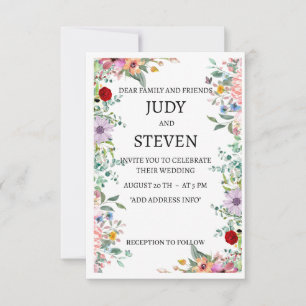 "Blooming Harmony" Vibrant Multicolor Floral Save The Date