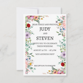 "Blooming Harmony" Vibrant Multicolor Floral  Save The Date