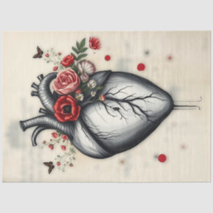 Blooming Heart & Fluttering Wings Decoupage Tissue Paper