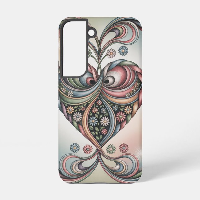 Blooming Heart - Quilled Paper Art Inspiration Samsung Galaxy S22 Case (Back)
