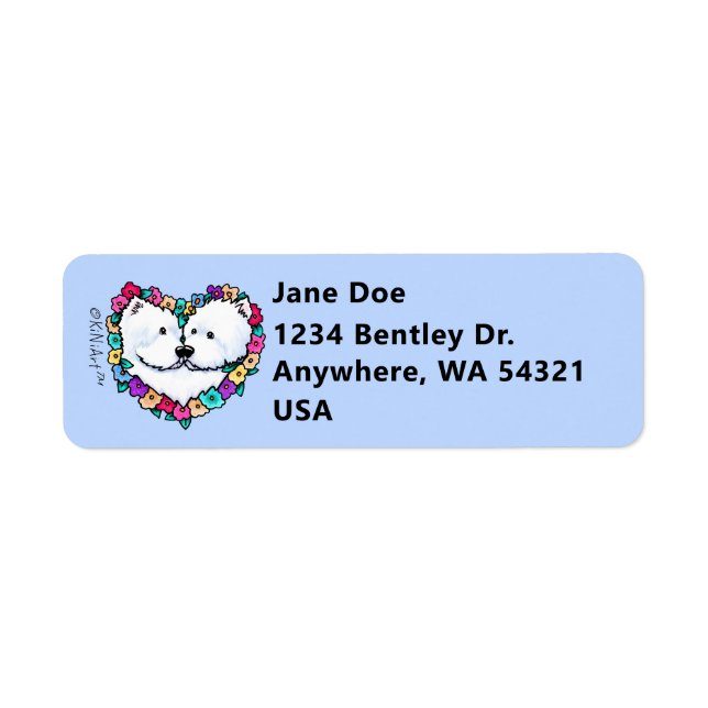 Blooming Heart Westies Return Address Label (Front)