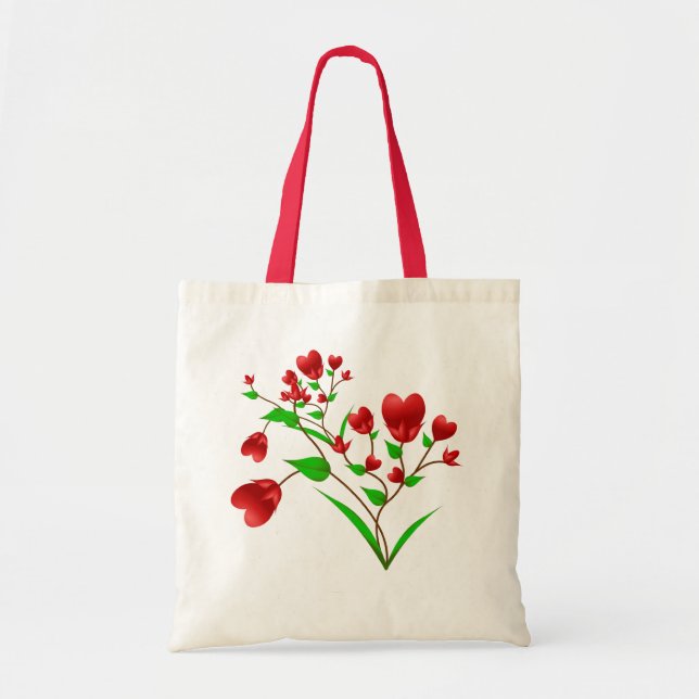 Blooming Hearts Tote Bag (Front)