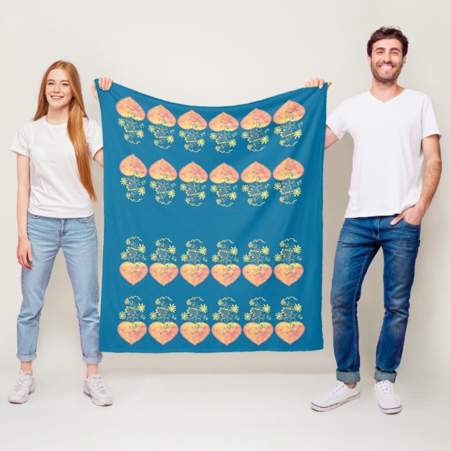 Blooming heats  fleece blanket (In Situ)