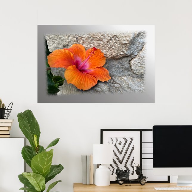 Blooming hibiscus poster (Home Office)