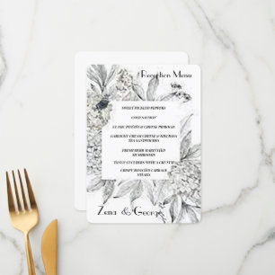 Blooming Hydrangeas Flat Wedding Menu Insert