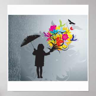 Blooming in the Rain Print