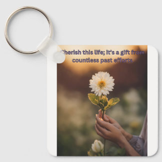 Blooming Inspiration: Square Keychain