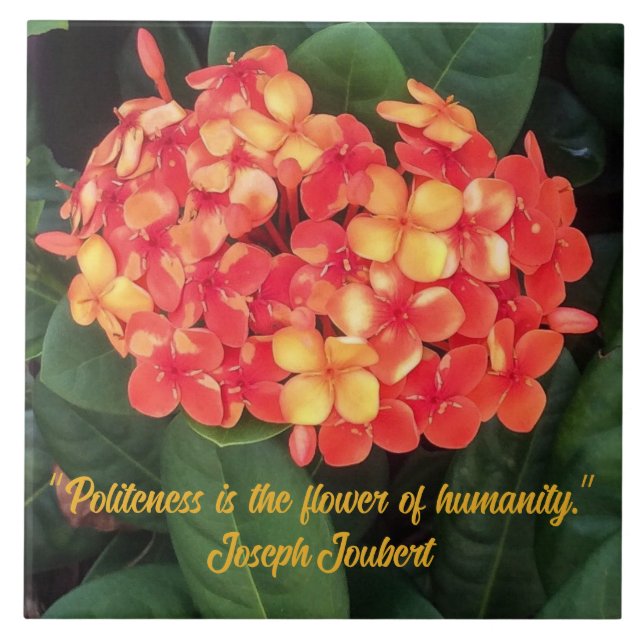 Blooming Ixora Ceramic Tile (Front)