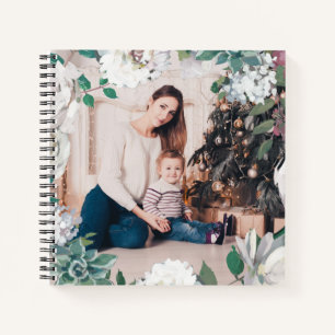 Blooming Joy Floral Christmas Photo Notebook