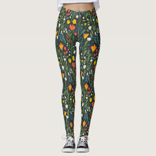 Blooming Joy: Spring Floral Pattern Leggings