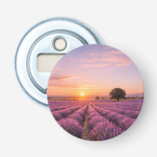 Blooming Lavender Field at Golden Sunset Provence Bottle Opener