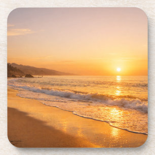 Blooming Lavender Field at Golden Sunset Provence  Coaster