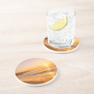 Blooming Lavender Field at Golden Sunset Provence  Coaster
