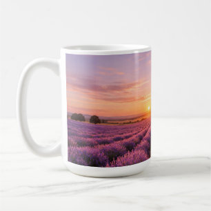 Blooming Lavender Field at Golden Sunset Provence Coffee Mug