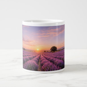 Blooming Lavender Field at Golden Sunset Provence Large Coffee Mug