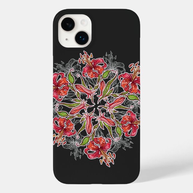 Blooming Lily Flower Collage Case-Mate iPhone Case (Back)