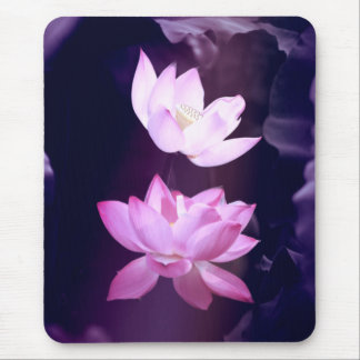 Blooming Lotus Flower Mouse Pad
