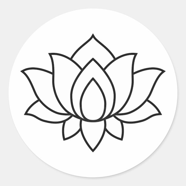 Blooming Lotus Flower symbol Classic Round Sticke Classic Round Sticker (Front)