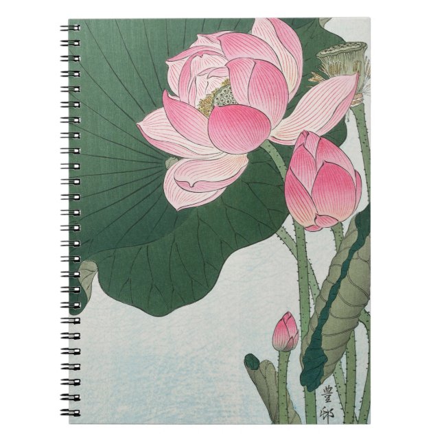 Blooming lotus flowers notebook (Front)