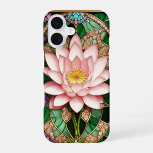 Blooming Lotus Flowers with Artistic Gold Frame iPhone 16 Case