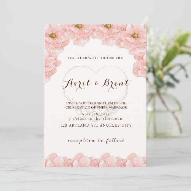 Blooming Love: A Floral Wedding Invitation (Standing Front)