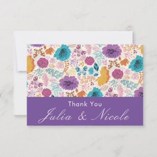 Blooming Love Floral Romantic Pink Purple Wedding