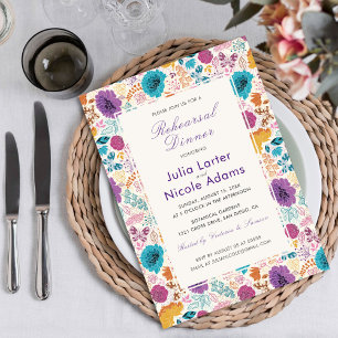Blooming Love Floral Romantic Pink Purple Wedding Invitation