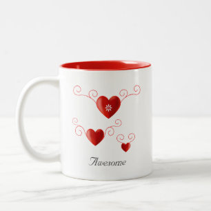 Blooming Love Heart Two-Tone Coffee Mug