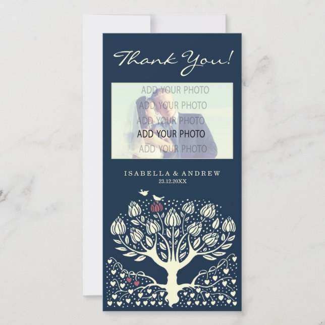 Blooming Love Tree wedding thank you ref.wi1 Card (Front)