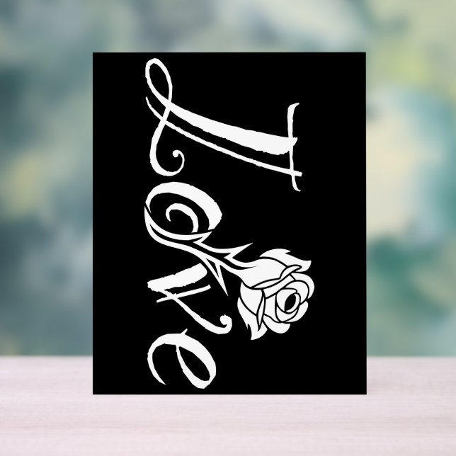 Blooming Love: Typography with a Floral Twist Acrylic Sign (Neutral)