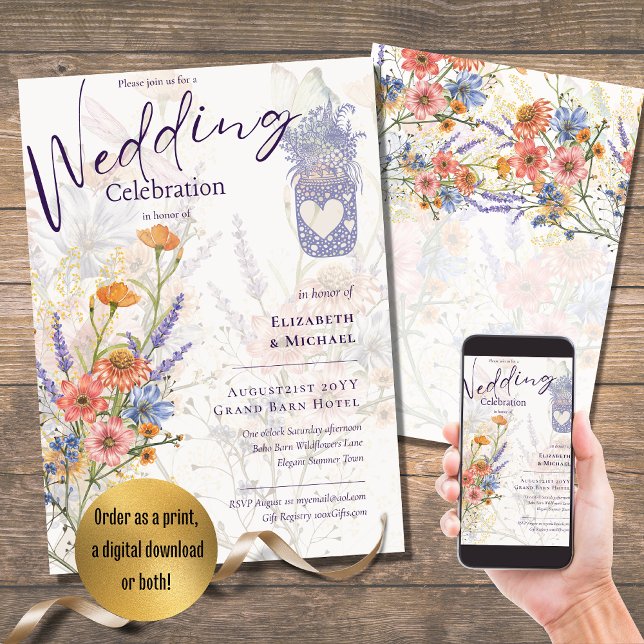 Blooming Lovely Romantic Floral Wedding Invitation (Creator Uploaded)