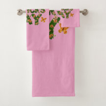 Blooming Luck: Floral St. Patrick's Day pink Towel