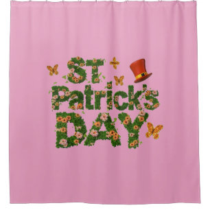 Blooming Luck: Floral St. Patrick's Day Shower Curtain