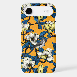 Blooming magnolia and titmouse bird 3