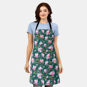 Blooming magnolia apron