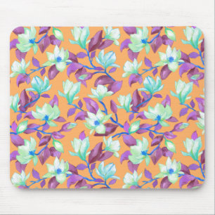 Blooming magnolia on vanilla sky mouse pad