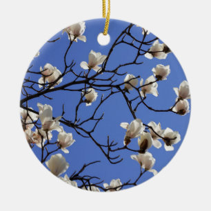 Blooming Magnolias Ceramic Ornament