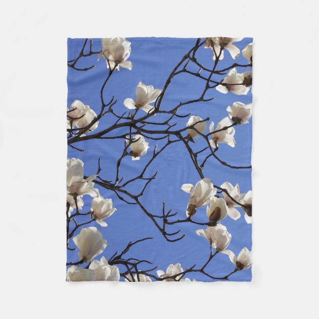 Blooming Magnolias Fleece Blanket (Front)