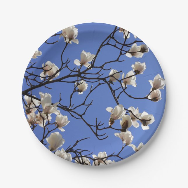 Blooming Magnolias Paper Plate (Front)