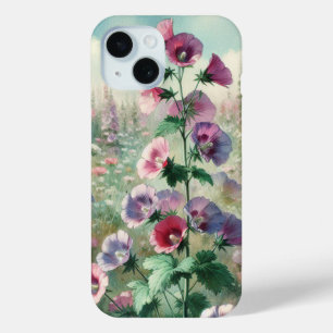  Blooming Mallow, Watercolor by Natasha Us   iPhone 15 Case