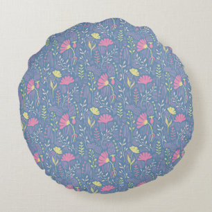 Blooming Meadow Breeze Round Cushion
