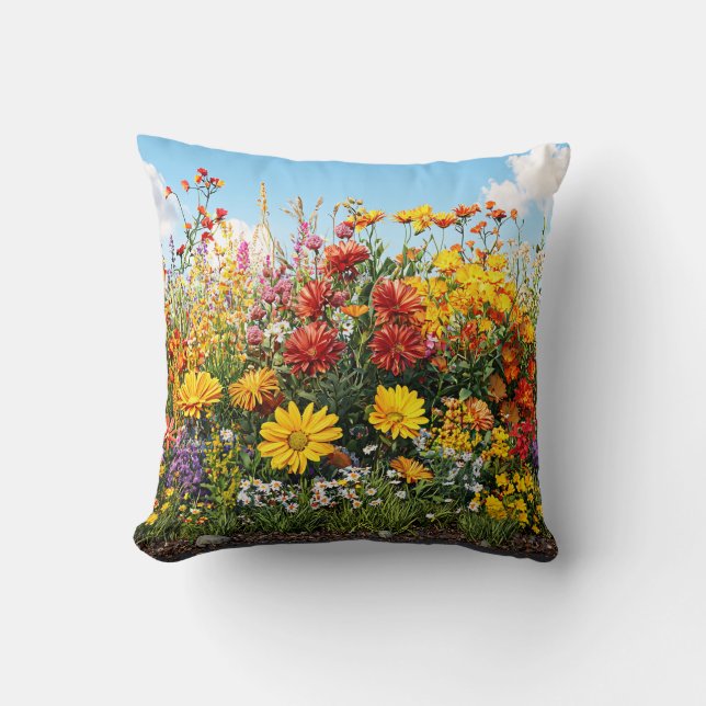 Blooming Meadow Throw Pillow (Front)